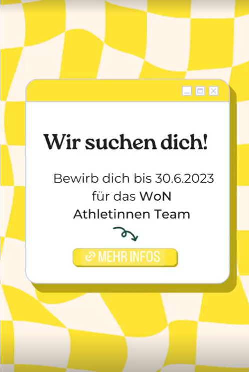 WoN ruft zur Bewerbung für das WoN-Athlinnen Team auf.